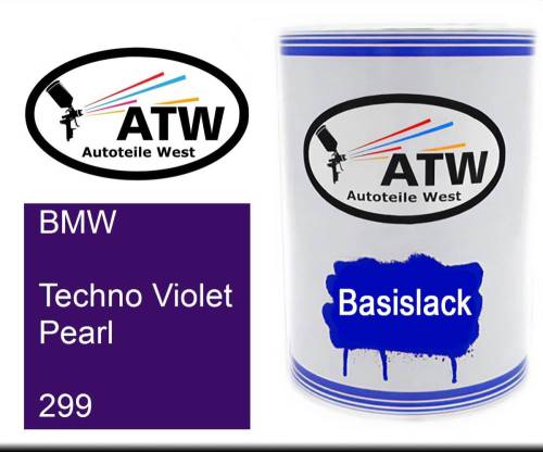 BMW, Techno Violet Pearl, 299: 500ml Lackdose, von ATW Autoteile West.